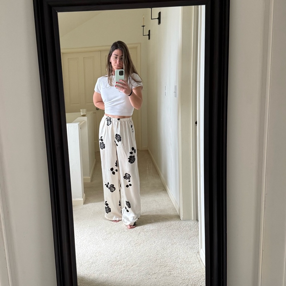 Vintage 100% silk pants, size small